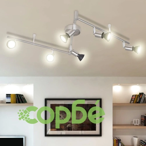 LED лампа за таван с 6 спота, никел ➤ топ цена ➤ sorbe.bg