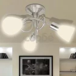 Лампа за таван с 3 стъклени абажура, за крушки тип Е14
