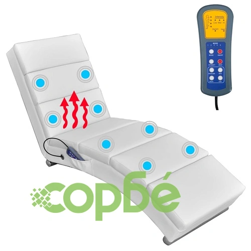 Масажен лаундж стол, бял, изкуствена кожа ➤ топ цена ➤ sorbe.bg