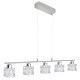 LED полилей 80 см със стъклени абажури, топло бяла светлина, 5 x 3 W