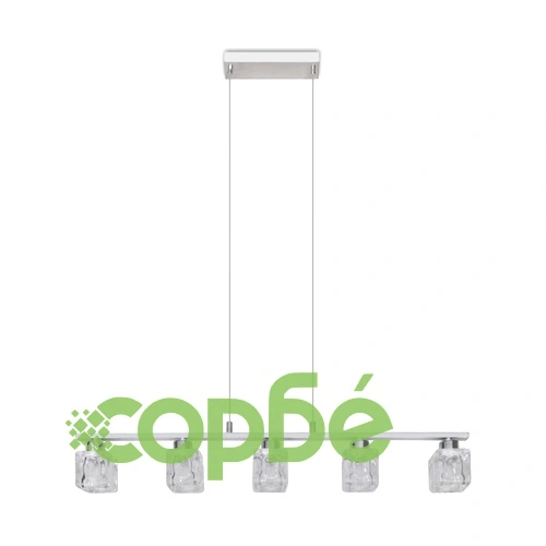 LED полилей 80 см със стъклени абажури, топло бяла светлина, 5 x 3 W ➤ топ цена ➤ sorbe.bg