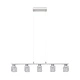LED полилей 80 см със стъклени абажури, топло бяла светлина, 5 x 3 W