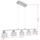 LED полилей 80 см със стъклени абажури, топло бяла светлина, 5 x 3 W