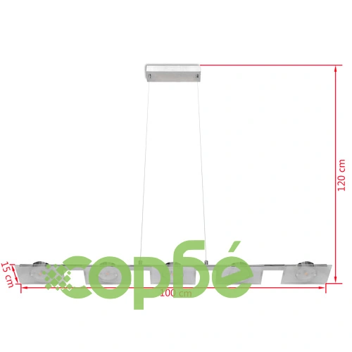 LED полилей 100 см с акрилни абажури, топло бяла светлина, 5 x 5 W ➤ топ цена ➤ sorbe.bg