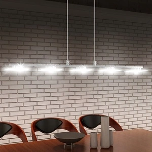 LED полилей 100 см с акрилни абажури, топло бяла светлина, 5 x 5 W