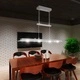LED полилей 80 см с акрилен абажури, топло бяла светлина, 4 x 5 W