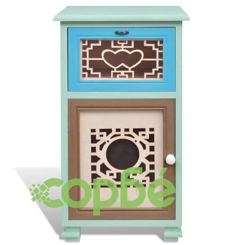 Дървен шкаф с 1 чекмедже и 1 врата, изкусна дърворезба ➤ топ цена ➤ sorbe.bg