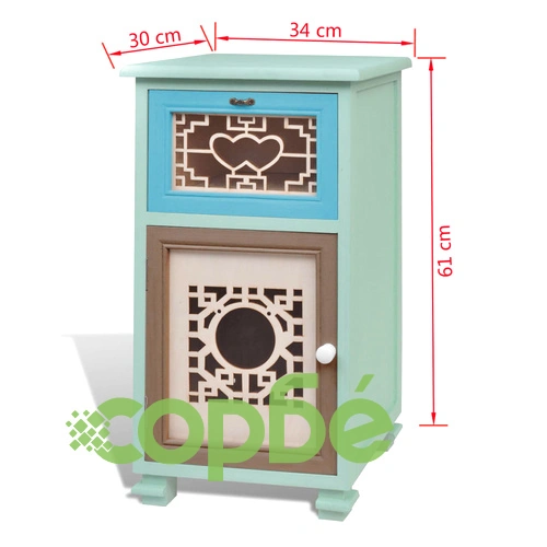 Дървен шкаф с 1 чекмедже и 1 врата, изкусна дърворезба ➤ топ цена ➤ sorbe.bg