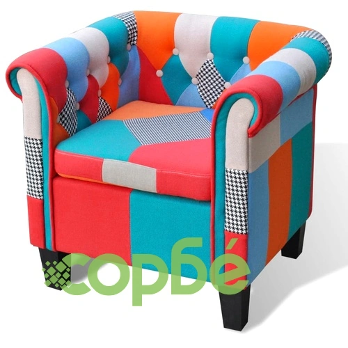 Фотьойл с пачуърк дизайн, текстил  ➤ топ цена ➤ sorbe.bg