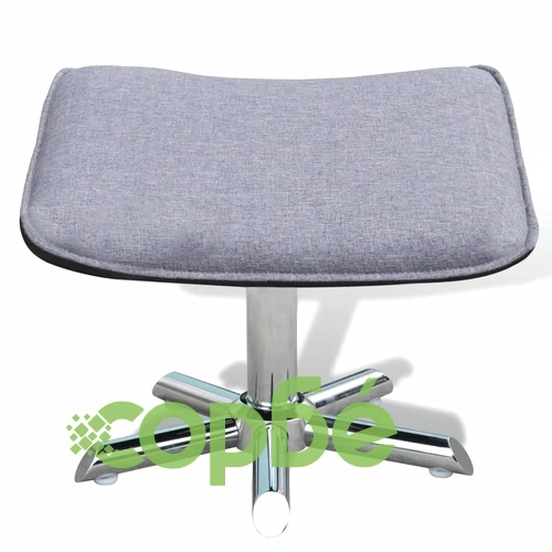 ТВ реклайнер с табуретка за крака, сив, текстил ➤ топ цена ➤ sorbe.bg