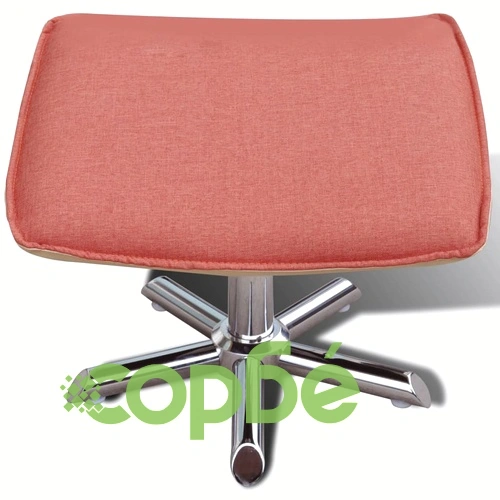 ТВ фотьойл с табуретка за крака, оранжев, текстил ➤ топ цена ➤ sorbe.bg