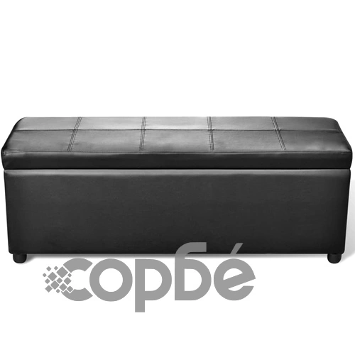 Дълга пейка за съхранение, дърво, черна ➤ топ цена ➤ sorbe.bg