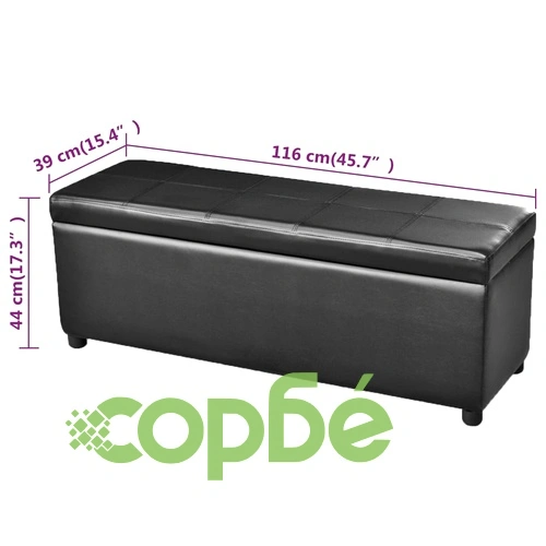 Дълга пейка за съхранение, дърво, черна ➤ топ цена ➤ sorbe.bg