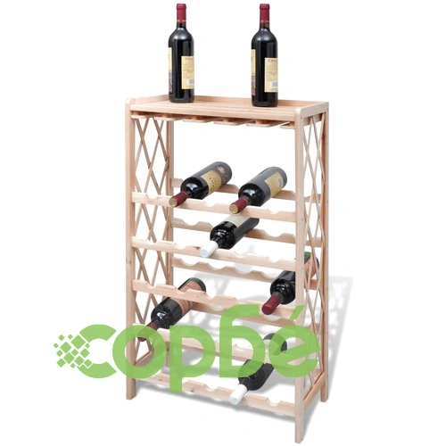 Стойка за вино за 25 бутилки, чам масив ➤ топ цена ➤ sorbe.bg