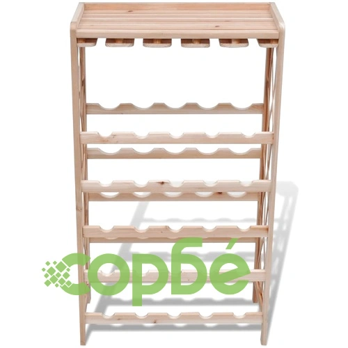 Стойка за вино за 25 бутилки, чам масив ➤ топ цена ➤ sorbe.bg