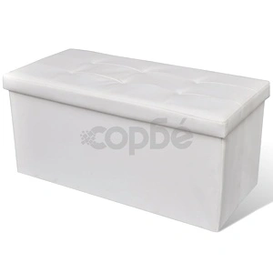 Сгъваема пейка с място за съхранение, бяла