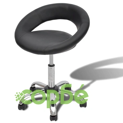 Професионален стол за фризьорски салон, въртящ се, черен овален дизайн ➤ топ цена ➤ sorbe.bg