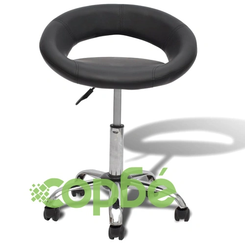 Професионален стол за фризьорски салон, въртящ се, черен овален дизайн ➤ топ цена ➤ sorbe.bg