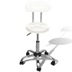Професионален стол с облегалка и кръгла седалка, бял