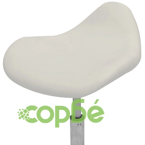 Професионален стол за фризьорски салон, бял, въртящ се, заоблен дизайн ➤ топ цена ➤ sorbe.bg