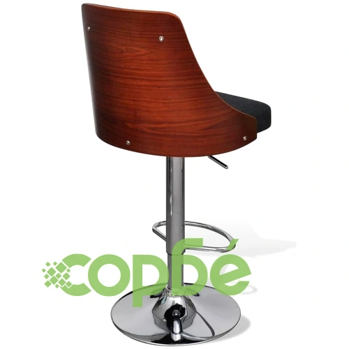 Бар табуретки, 2 бр, извито дърво и текстил ➤ топ цена ➤ sorbe.bg