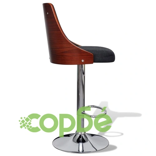 Бар табуретки, 2 бр, извито дърво и текстил ➤ топ цена ➤ sorbe.bg