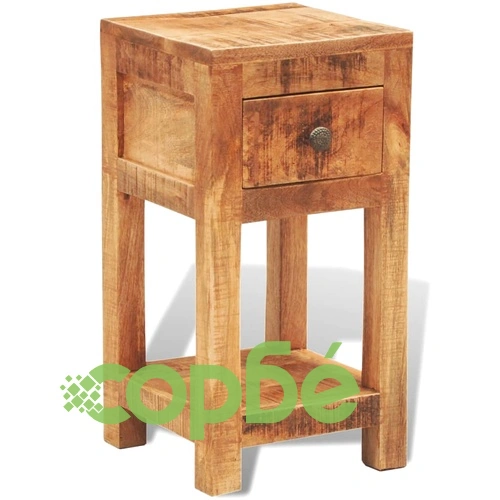 Нощно шкафче/маса с 1 чекмедже, масивно мангово дърво  ➤ топ цена ➤ sorbe.bg