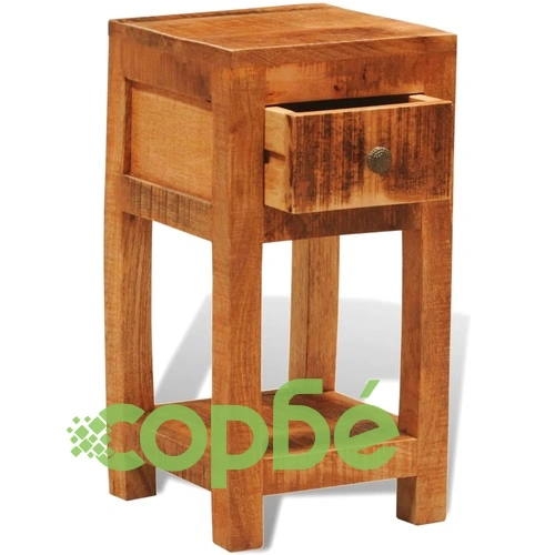 Нощно шкафче/маса с 1 чекмедже, масивно мангово дърво  ➤ топ цена ➤ sorbe.bg