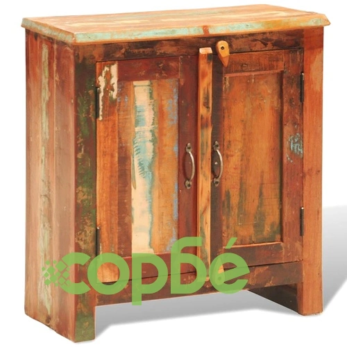 Шкаф от регенерирано дърво в старинен стил с две врати  ➤ топ цена ➤ sorbe.bg