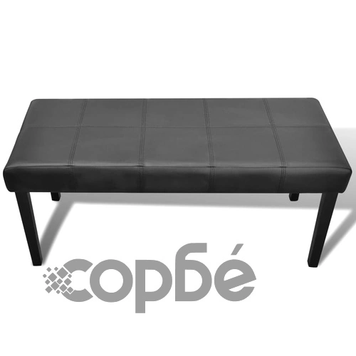 Висококачествена пейка от изкуствена кожа, черна ➤ топ цена ➤ sorbe.bg