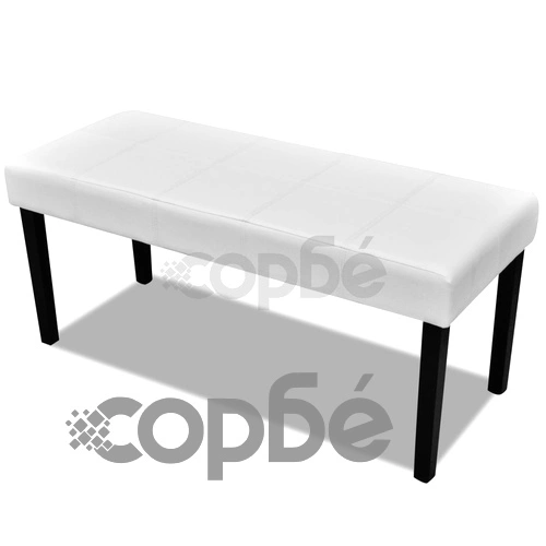 Висококачествена пейка от изкуствена кожа, бяла ➤ топ цена ➤ sorbe.bg