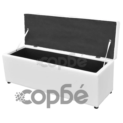 Комплект от 3 части пейки и табуретка, бяла изкуствена кожа ➤ топ цена ➤ sorbe.bg