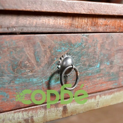 Конзолна маса с 3 чекмеджета, регенерирана дървесина  ➤ топ цена ➤ sorbe.bg