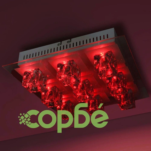 LED лампа за таван 9 абажура, променяща светлина червено-синьо-зелено ➤ топ цена ➤ sorbe.bg