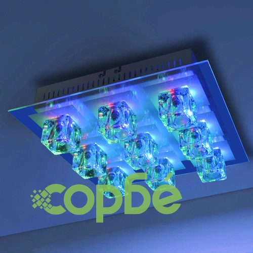 LED лампа за таван 9 абажура, променяща светлина червено-синьо-зелено ➤ топ цена ➤ sorbe.bg