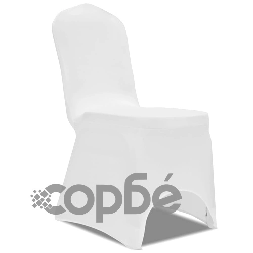 Еластични калъфи за столове, бели - 6 броя ➤ топ цена ➤ sorbe.bg