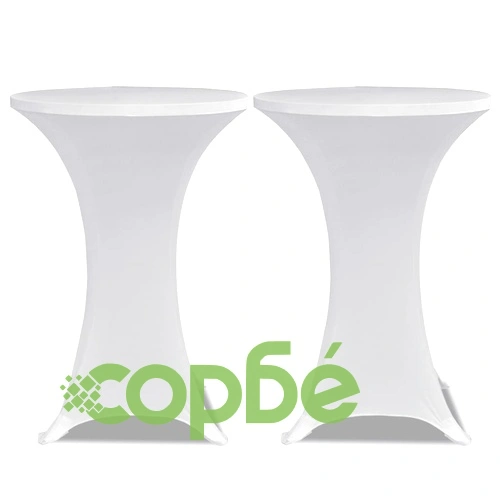 Еластични покривки за бар маси, диаметър 70 см, бели - 2 броя ➤ топ цена ➤ sorbe.bg
