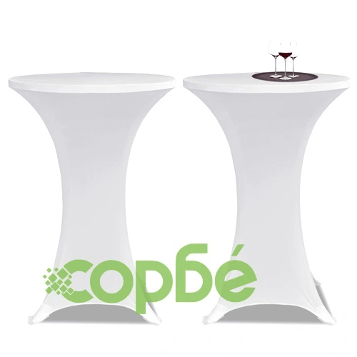 Еластични покривки за бар маси, диаметър 70 см, бели - 2 броя ➤ топ цена ➤ sorbe.bg
