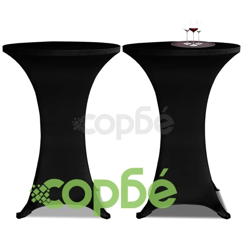 Еластични покривки за бар маси, диаметър 70 см, черни - 2 броя ➤ топ цена ➤ sorbe.bg