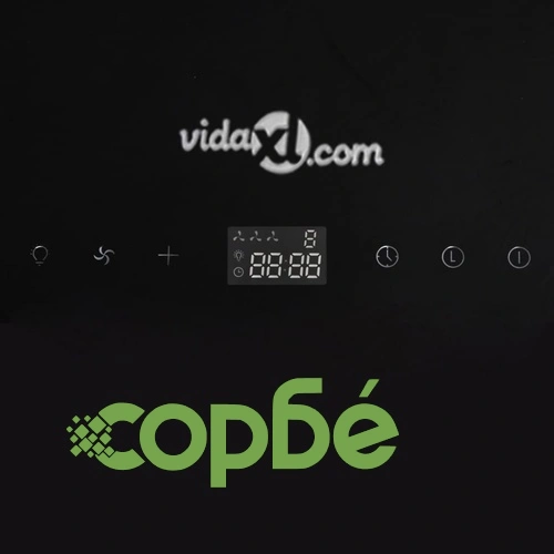 Абсорбатор със закалено стъкло, черен, с дисплей, 600 мм ➤ топ цена ➤ sorbe.bg