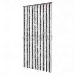 Завеса против насекоми, сиво и бяло, 100x220 см, шенил