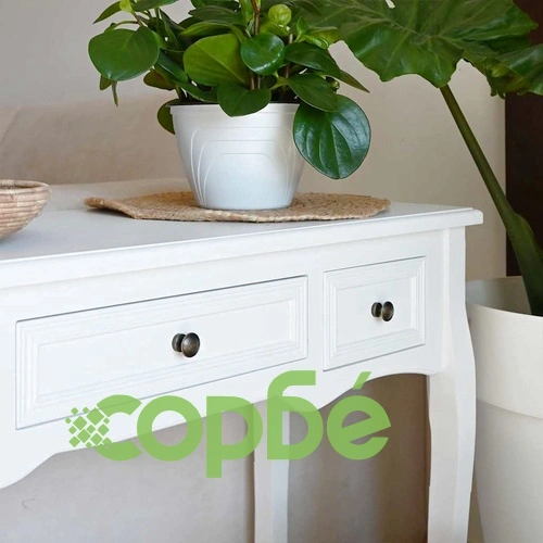 Конзолна маса с 3 чекмеджета, бяла ➤ топ цена ➤ sorbe.bg