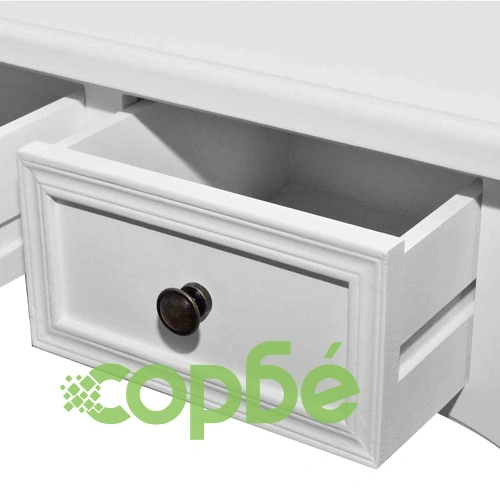 Конзолна маса с 3 чекмеджета, бяла ➤ топ цена ➤ sorbe.bg