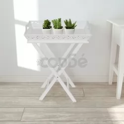 Странична маса с табла, бяла 