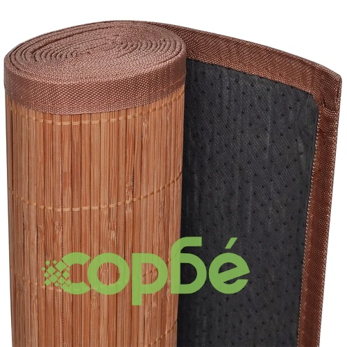 Правоъгълен кафяв бамбуков килим 80х300 см ➤ топ цена ➤ sorbe.bg