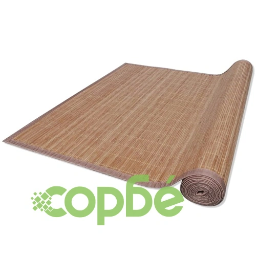 Правоъгълен кафяв бамбуков килим 120х180 см ➤ топ цена ➤ sorbe.bg