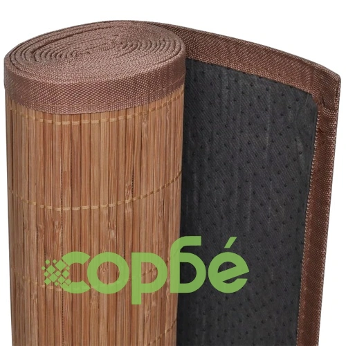 Правоъгълен кафяв бамбуков килим 120х180 см ➤ топ цена ➤ sorbe.bg