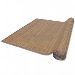 Правоъгълен кафяв бамбуков килим 150 х 200 см