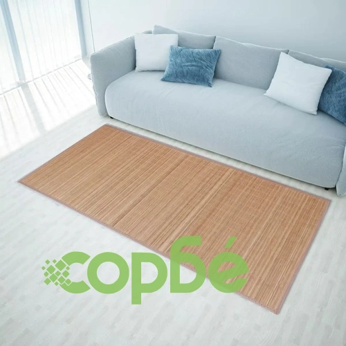 Правоъгълен кафяв бамбуков килим 200 х 300 см ➤ топ цена ➤ sorbe.bg