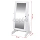 Шкаф за бижута с огледало и LED светлини, бял цвят